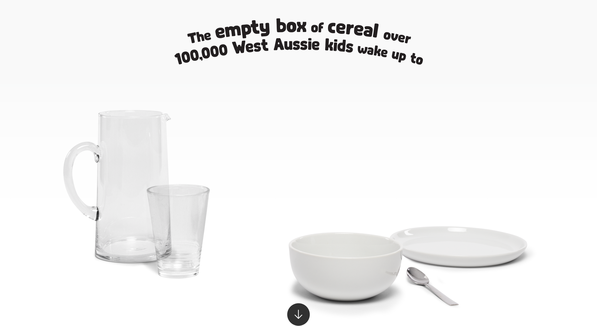 Table top with empty bowls